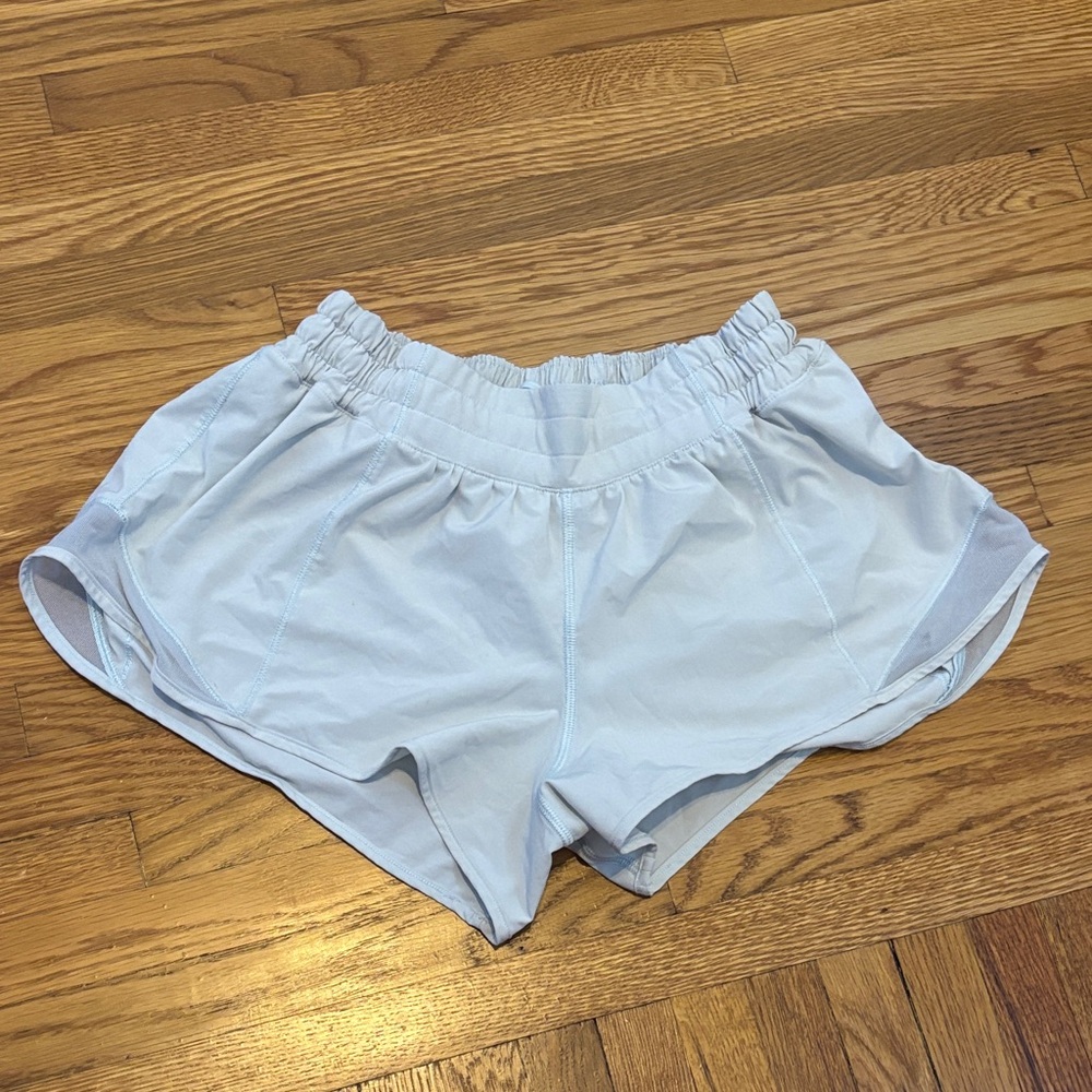 Athletic Shorts, Lululemon Light Blue/Gray Hottie Hot Lined Short 2.5”